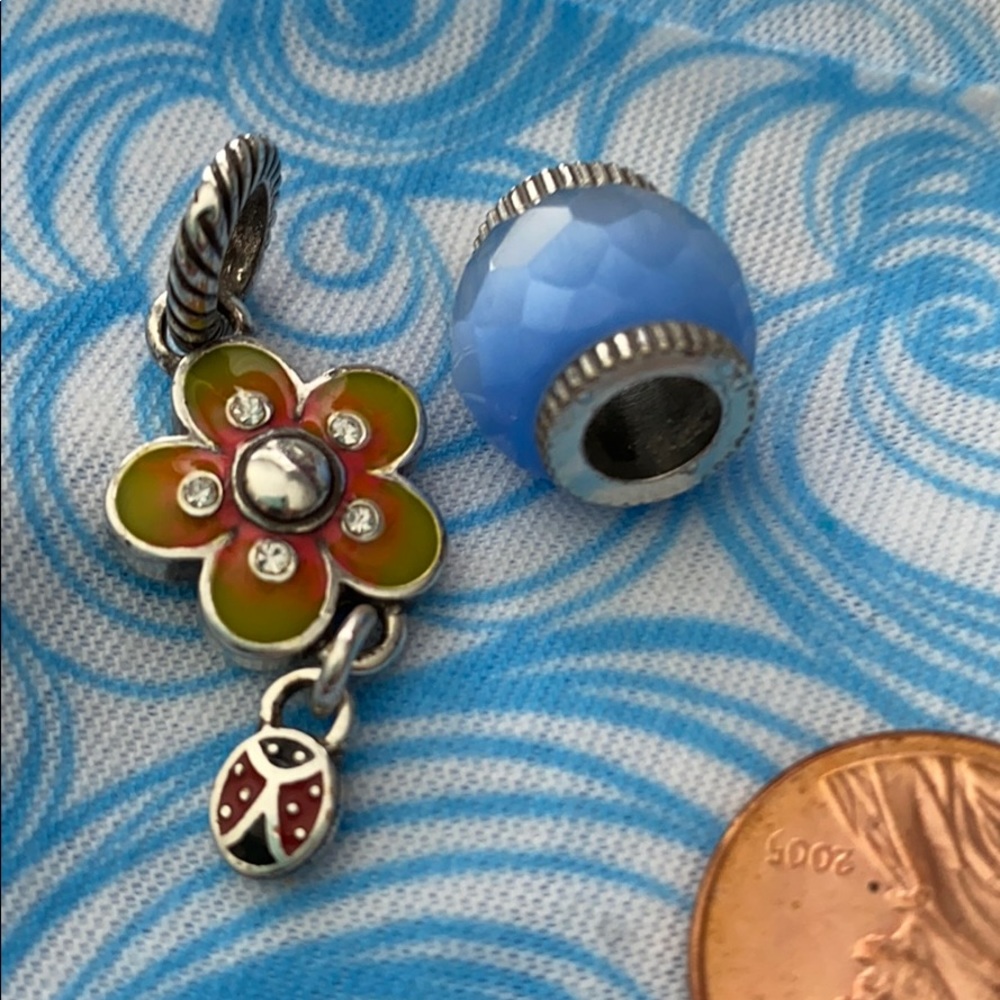 Brighton Flower and Blue faceted Charms